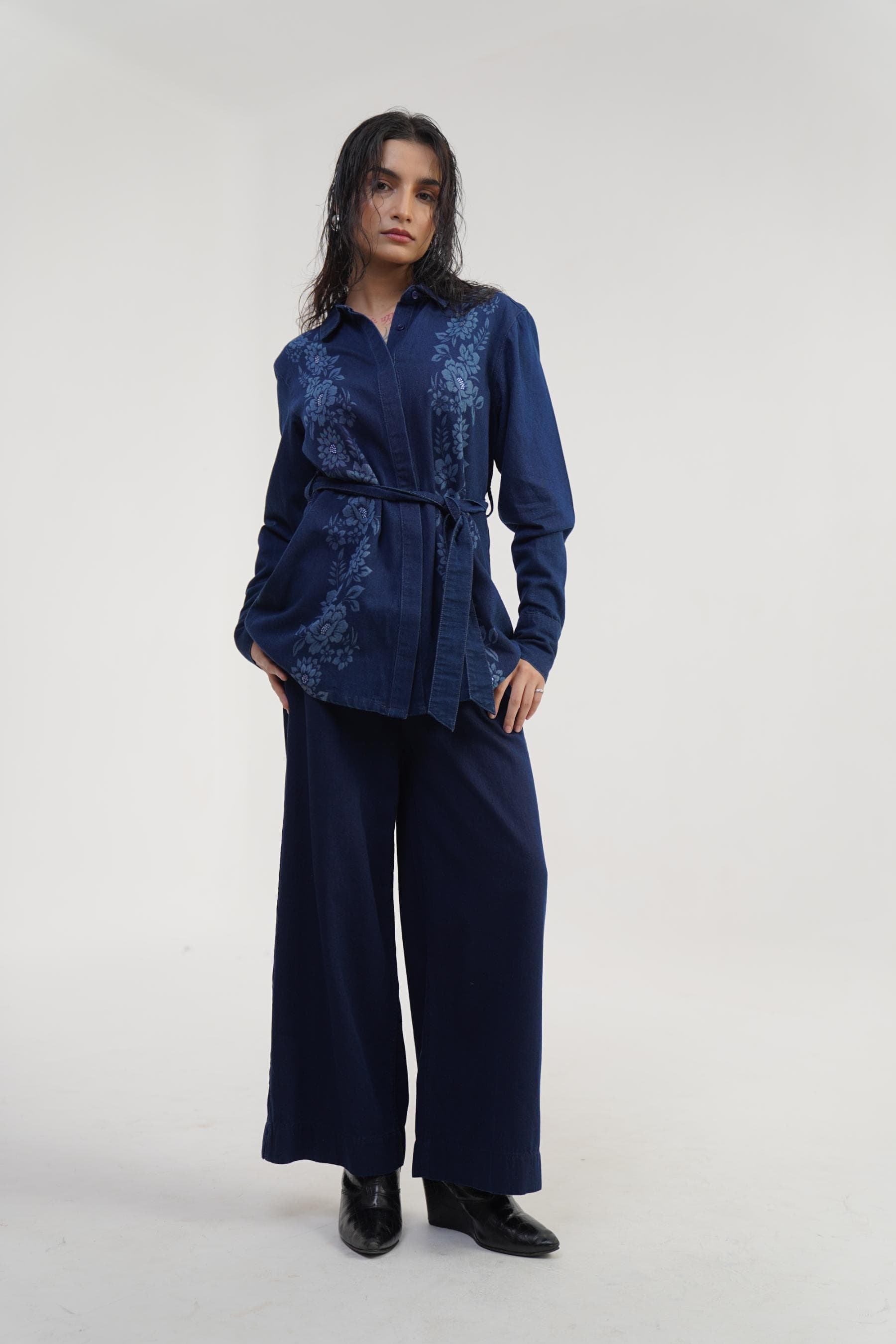Crystal Ease | Women's Denim Co-ord Set